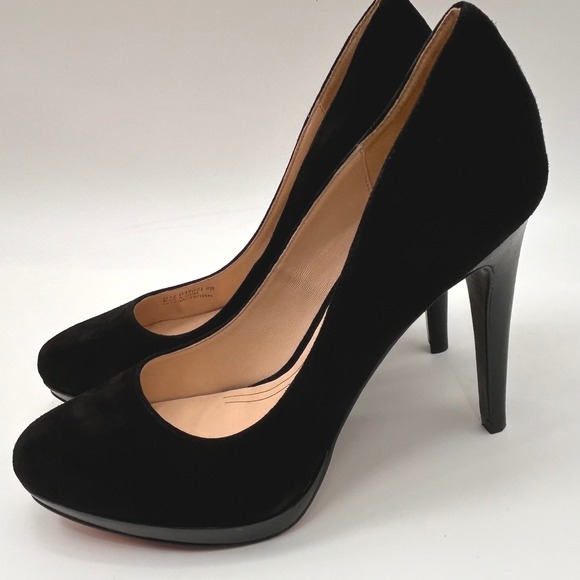 Cole Haan Shoes - Cole Haan Nike Air Chelsea Black Suede Platform Pumps Heels Womens Size 9B